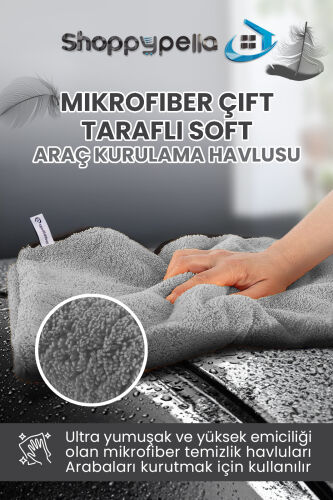 Mikrofiber Araç Kurulama Bezi Gri - 2